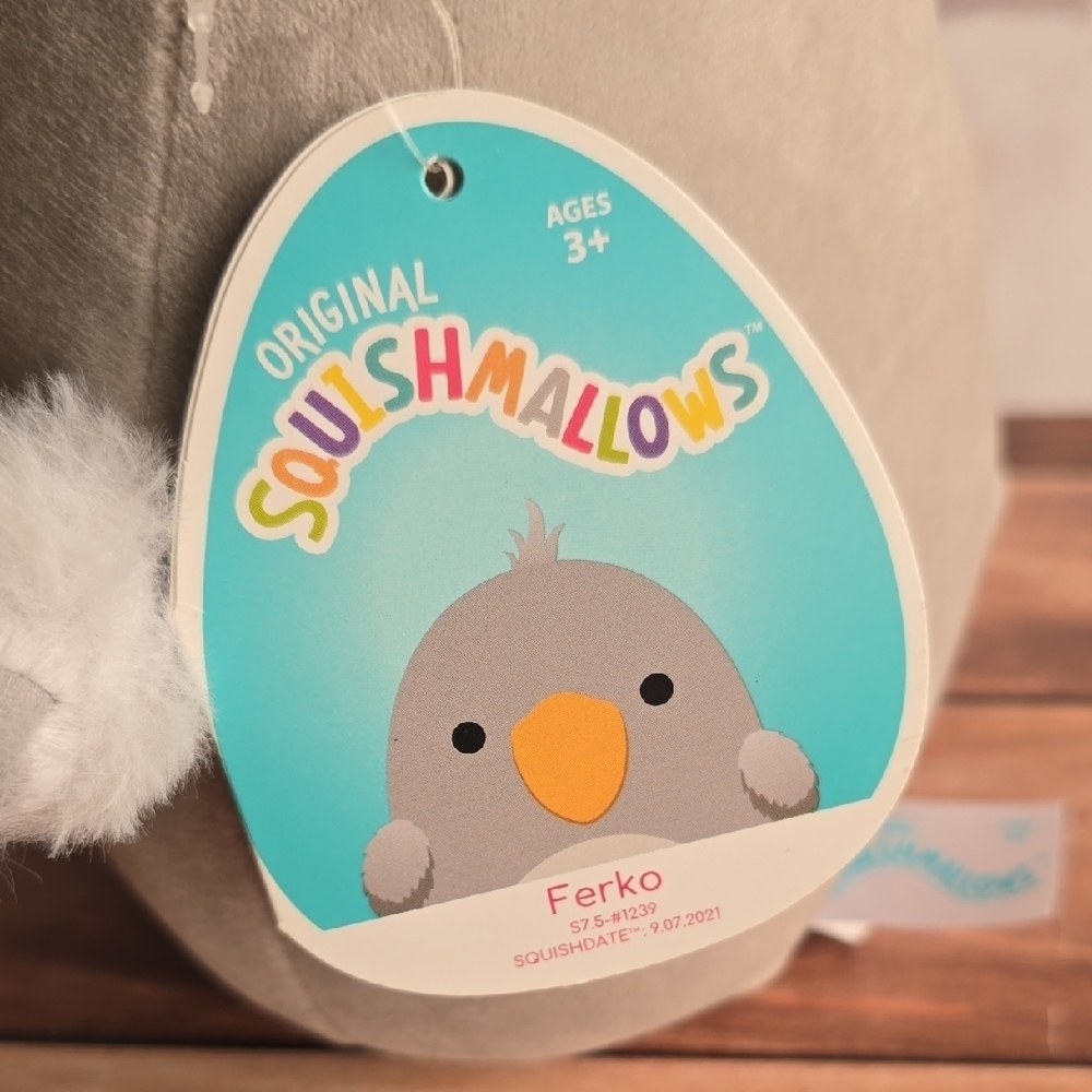 FERGO| SQUISHMALLOW GRAY/ORANGE PLUSH TOY - Picture 3 of 6